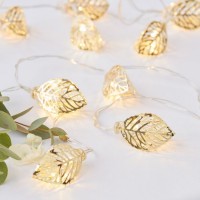 Goldene Weinblatt Lichterkette 1,5m