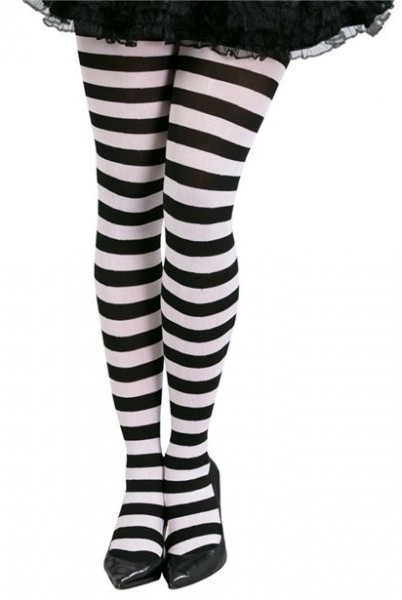 Schwarz-Weiße Damen Strumpfhose Mia