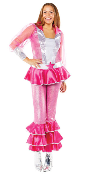 70er Jahre Disco Queen Kostüm pink