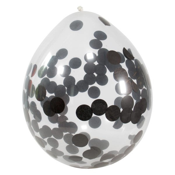 4 Konfetti Ballons Schwarz
