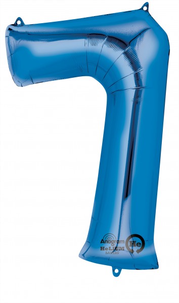 Zahlenballon 7 Blau 88cm