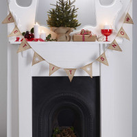 Vintage Weihnacht Let it Snow Wimpelkette 2,5m