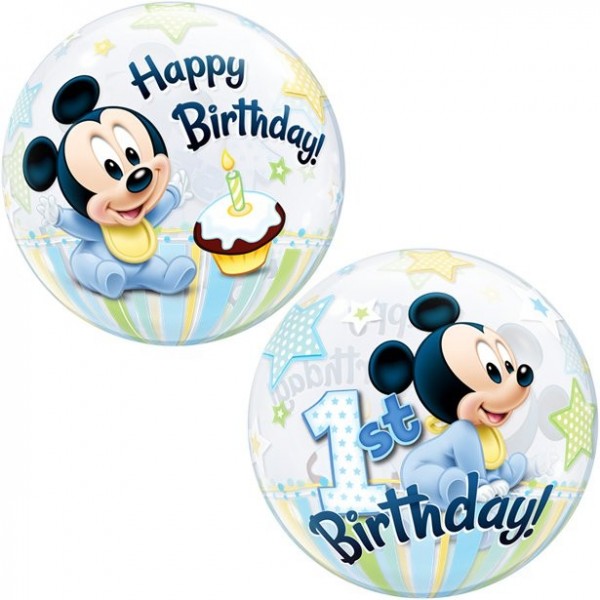 Mickey Mouse 1. Geburtstag Seifenblasenballon 56cm