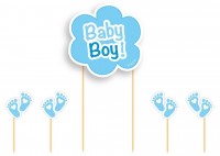 5-tlg. Tortendeko Set Baby Boy