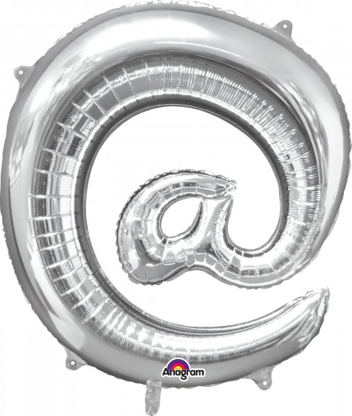 Folienballon Symbol @ silber 81cm