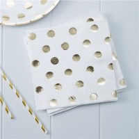 20 Punkte Servietten Goldy 33cm