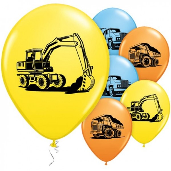25 Baustellen Party Ballons 28cm
