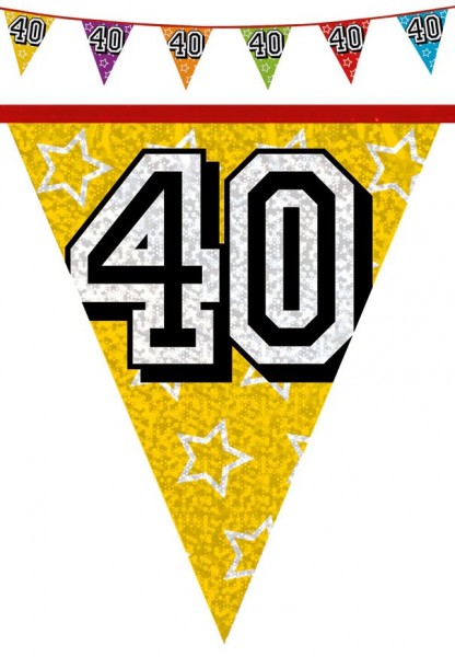 Holografische 40. Geburtstag Wimpelkette 800cm