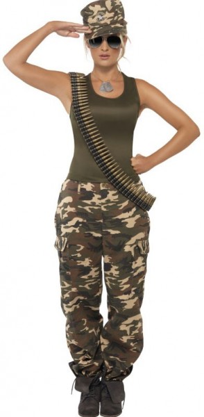Camuflage Kampfsoldatin Damenkostüm