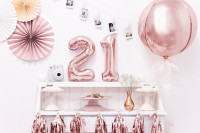 Metallic Zahlenballon 2 roségold 35cm