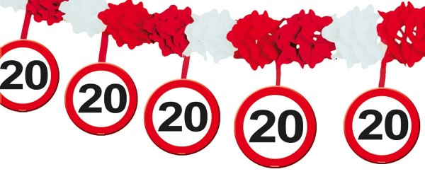 Verkehrsschild 20 Girlande 4m
