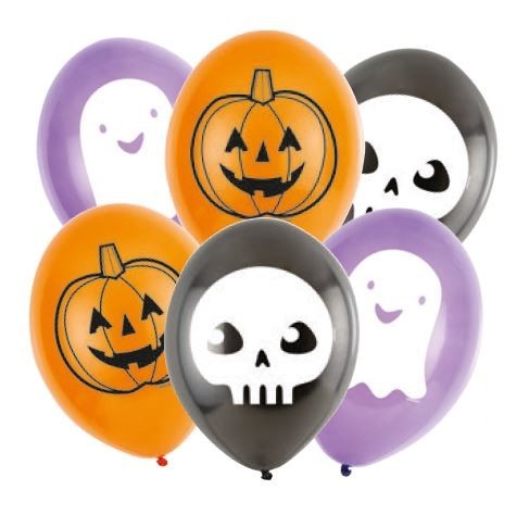 6 Halloween Freunde Luftballons 23cm