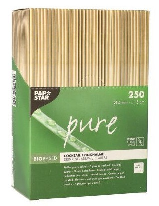 250 Bio Trinkhalme aus Stroh 15cm 4