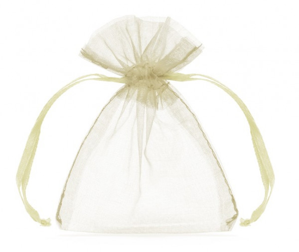 10 Cremefarbene Organza Beutel Pearl 7,5 x 10cm