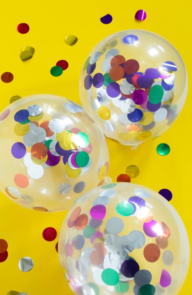 Ballon 4er Set mit buntem Konfetti 30cm 3