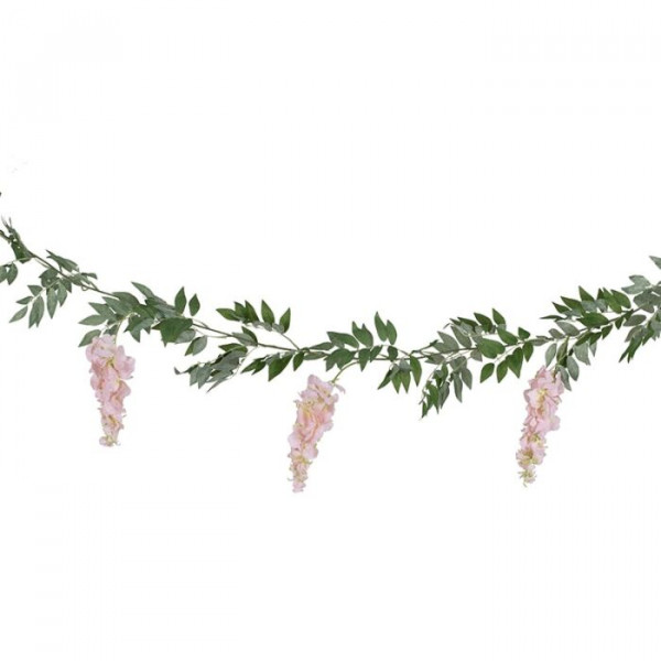 Rosa blåregn blomkrans 1,8m