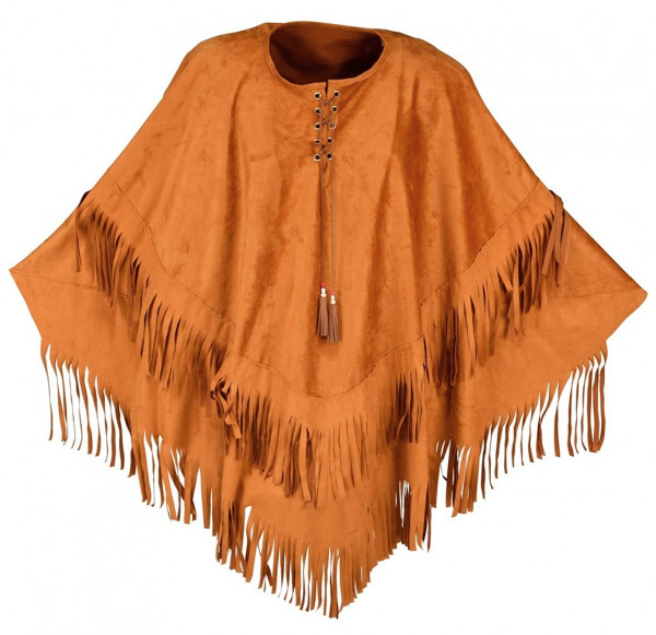 Fransen Poncho Wildlederoptik für Damen 5