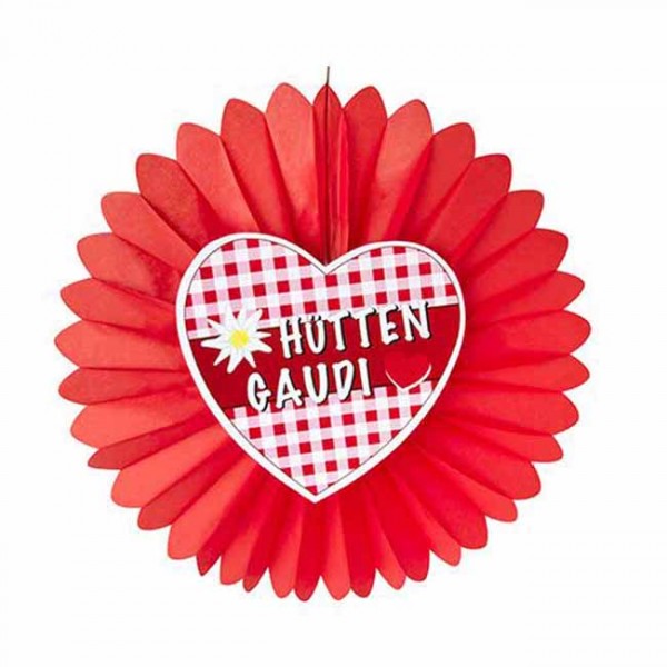 Oktoberfest Hütten Gaudi Papierrosette 60cm