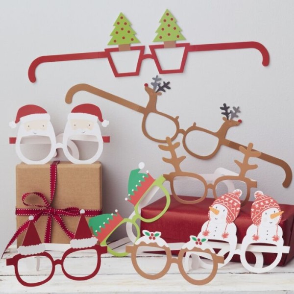 8 Schneefreuden Fotobox Brillen 16cm