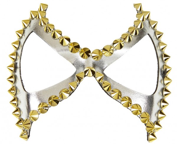 Silberne Diabola Maske Mit Goldenen Nieten