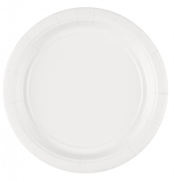 8 Pappteller Mila weiß 17,7cm