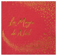 20 Rote La magie de Noël Sternchen Servietten 33cm
