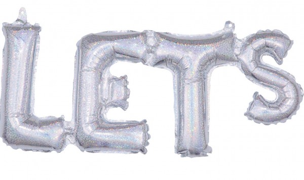 Holografischer Let us Folienballon 53 x 22cm