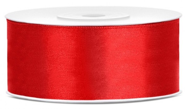 25m Satin Geschenkband rot 25mm breit