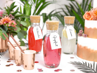 6 Roségold metallic Pappbecher 220ml