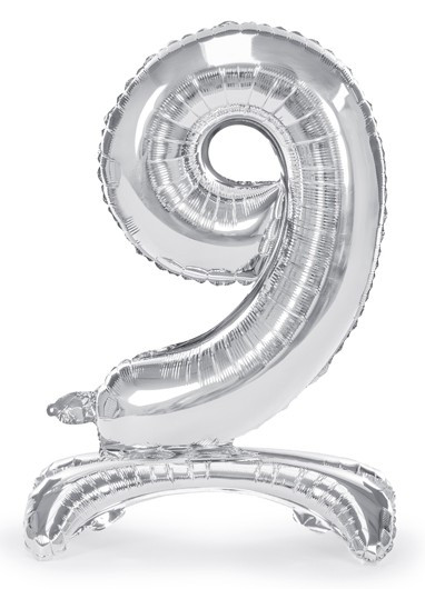 Silver 9 stehender Folienballon 70cm