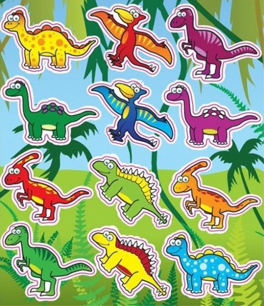 1 Dinosaurier Stickerbogen 11,5 x 10cm