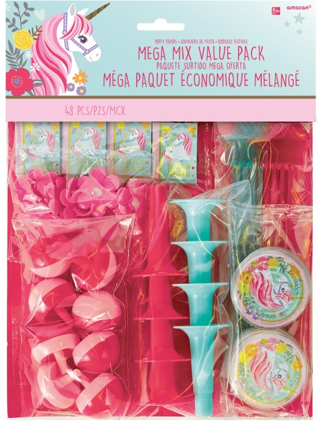 Partygeschenke-Set verträumtes Einhorn 48-teilig