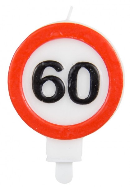 Verkehrsschild 60 Tortenkerze 6cm
