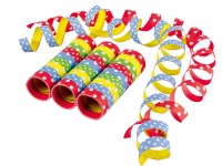 3 kunterbunter Partyspaß Luftschlangen Rollen