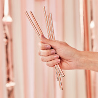 5 Wiederverwendbare Strohhalme roségold