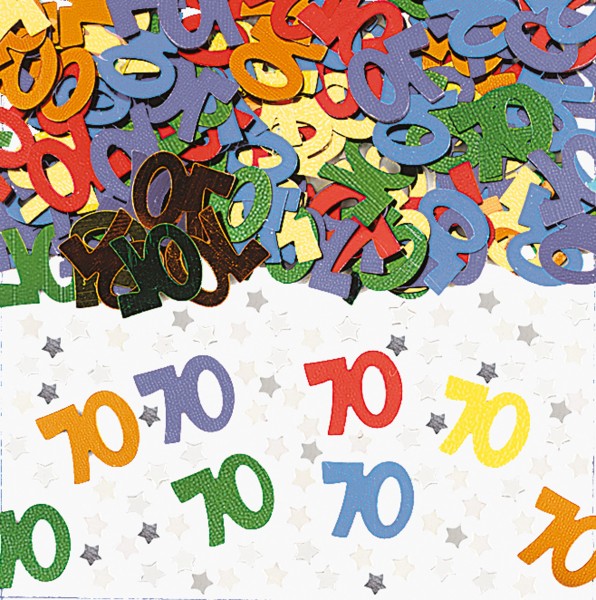 70. Geburtstag Rainbow Party Streudeko Bunt Metallic