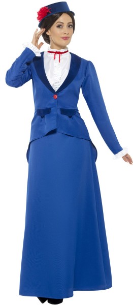Nanny Kindermädchen Damenkostüm Blau
