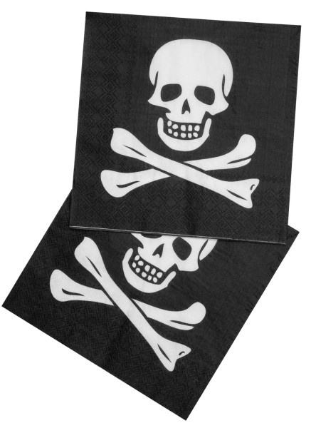 20 Piratenparty Totenkopf Servietten 33cm