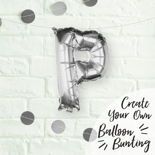 Silberner P Buchstaben Folienballon 40cm