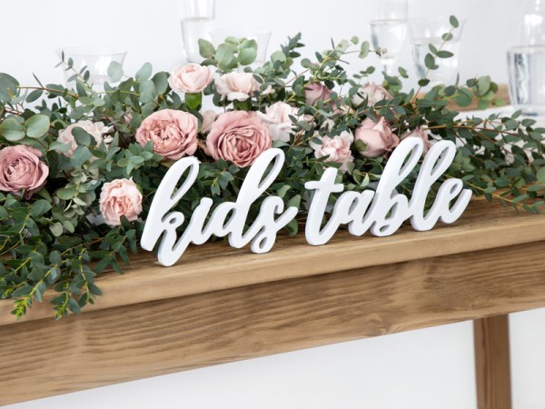 Kids Table Deko Schriftzug weiß 38 x 10cm 2