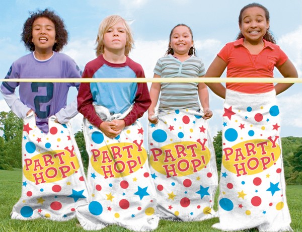 6 Party Hüpfsäcke 92x62cm