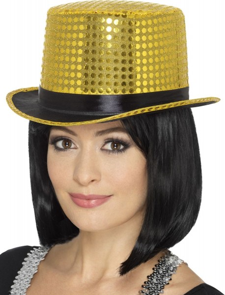 Goldener Pailletten Zylinder