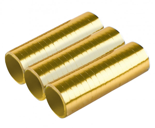 3 Shiny Gold Luftschlangen 4m