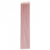 12 Riesen Tortenkerzen roségold 16cm