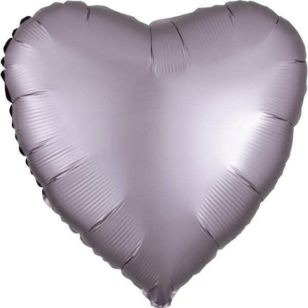Edler Satin Herzballon mauve 43cm