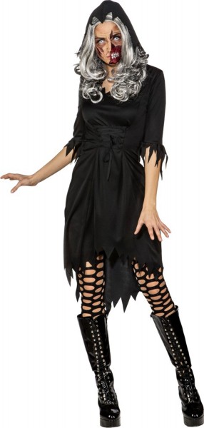 Amara Gothic Fransenkleid Mit Kapuze