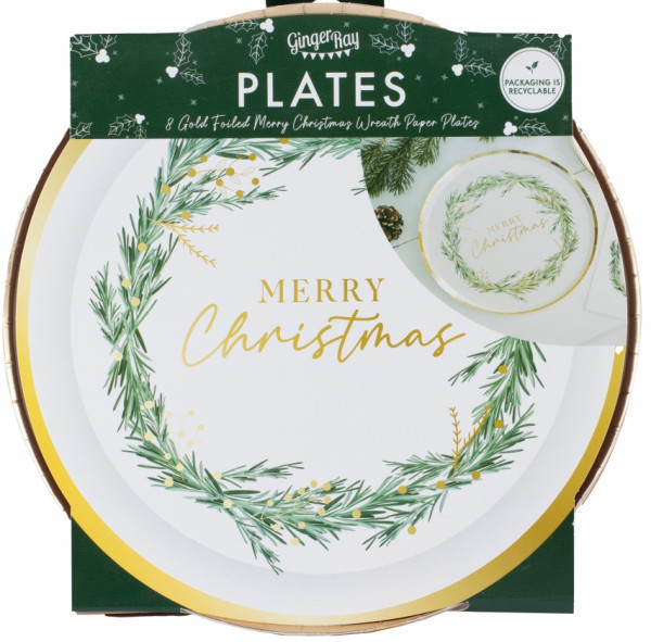 8 Merry Christmas Pappteller 25cm 3