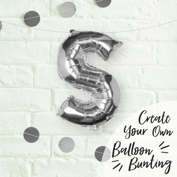 Silberner S Buchstaben Folienballon 40cm