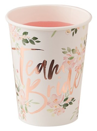 8 Rosy Bride Pappbecher 255ml