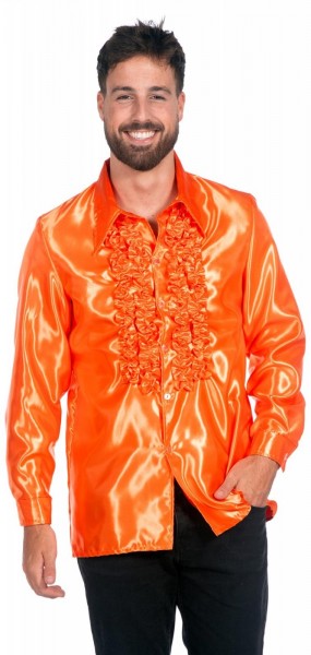 Rüschenhemd für Herren in Neonorange